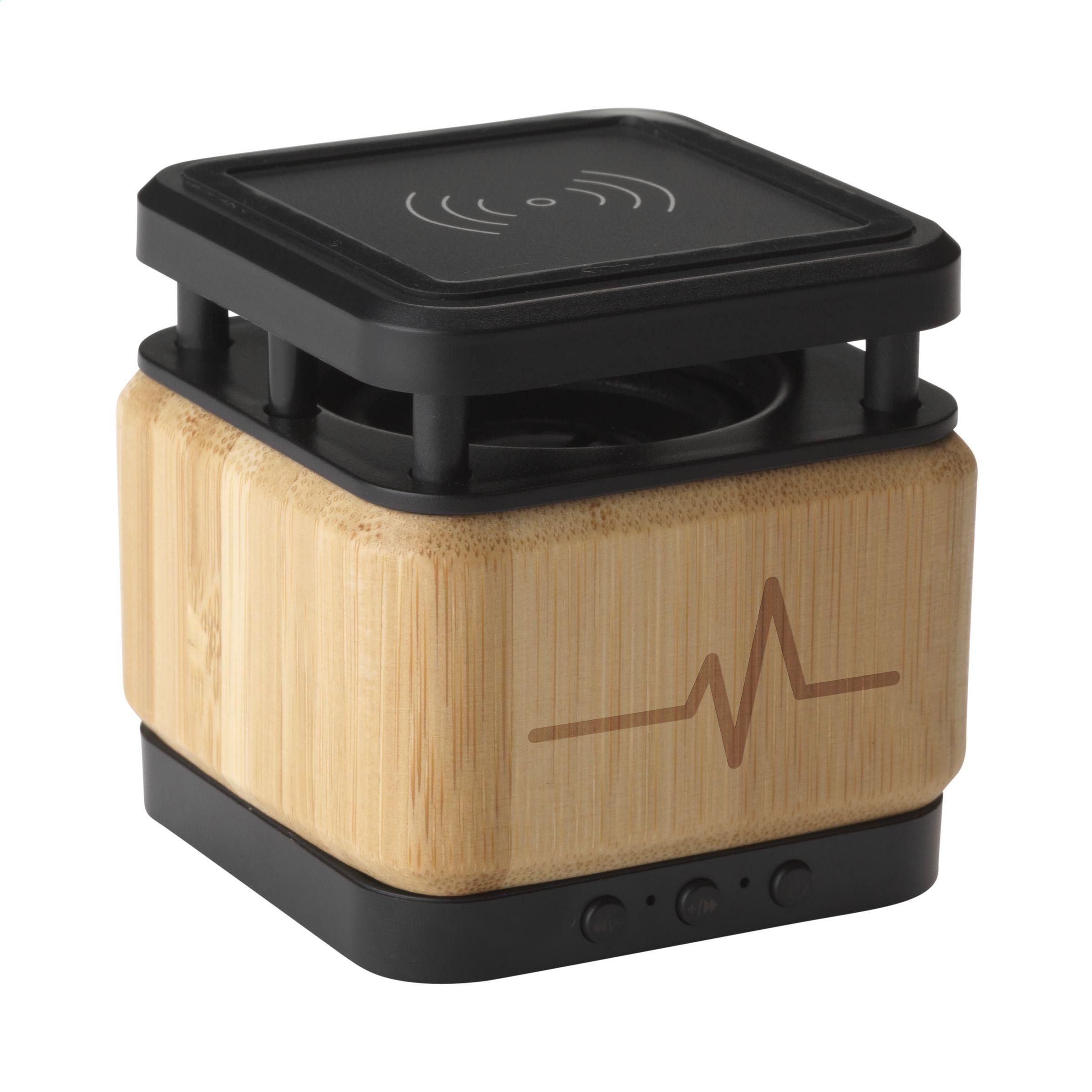 Bamboo Block Speaker with wireless charger (265893)