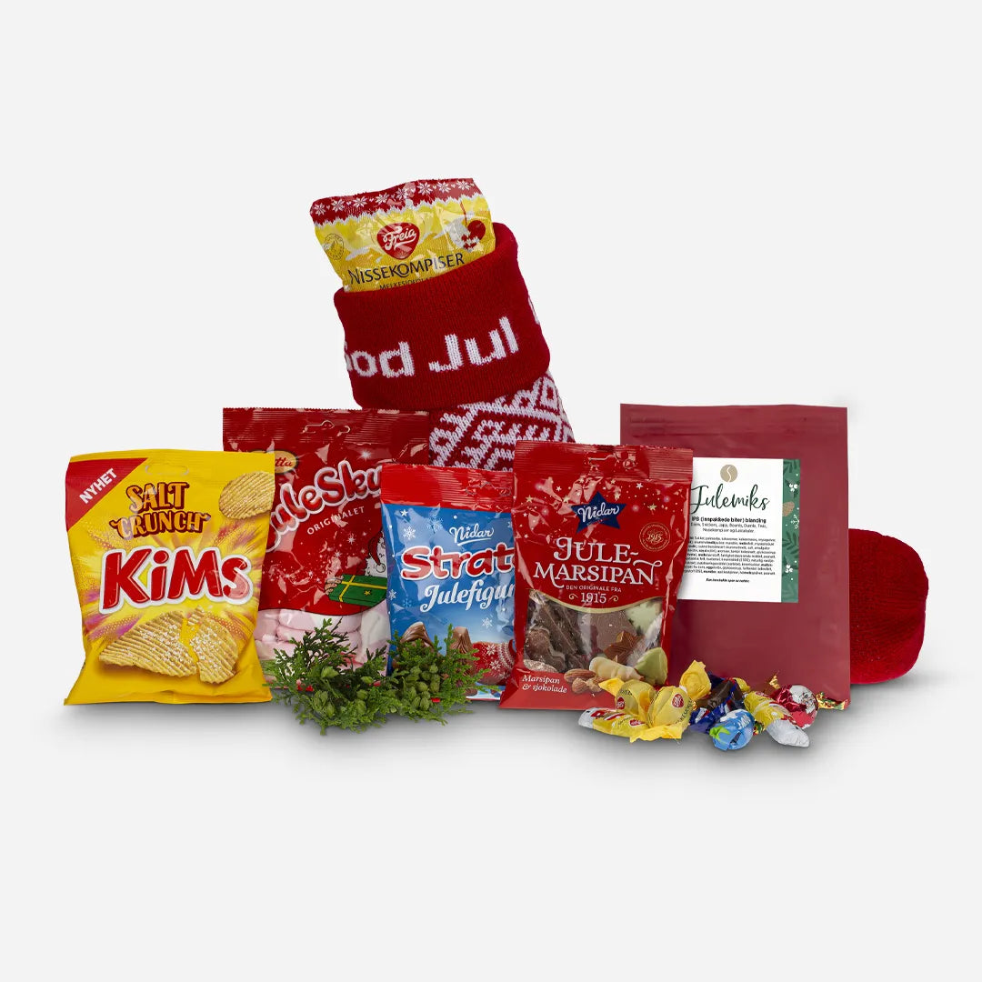 Julestrømpe med julegodt - Stor