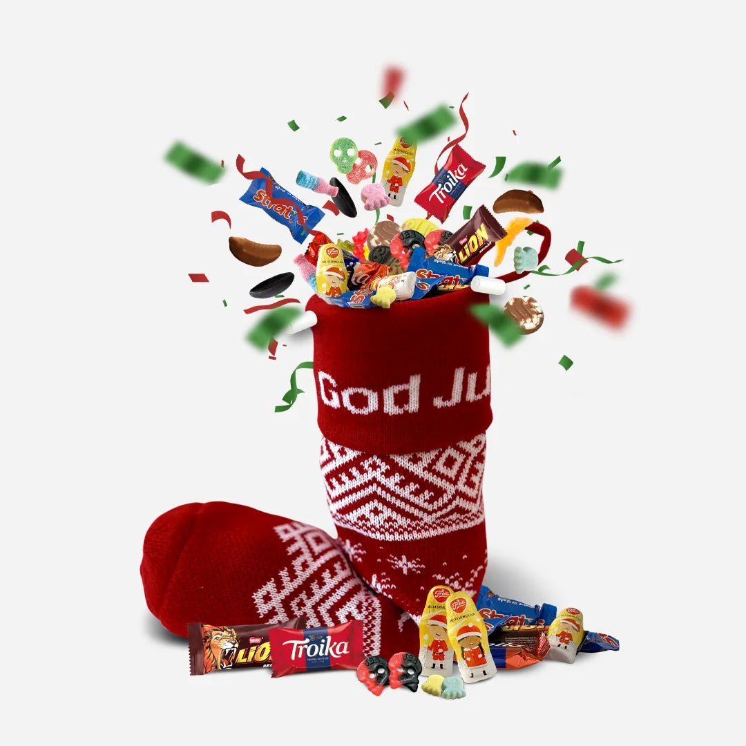 Julestrømpe med godterifavoritter